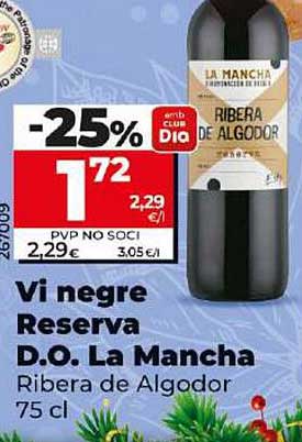 Vi negre Reserva D.O. La Mancha Ribera de Algodor