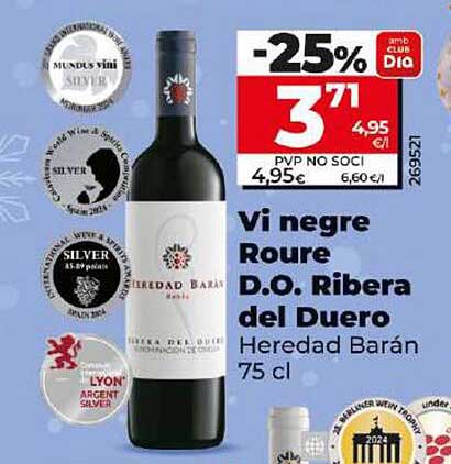 Vi negre Roure D.O. Ribera del Duero Heredad Barán