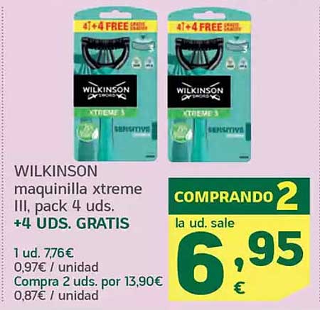 WILKINSON maquinilla xtreme III, pack 4 uds.