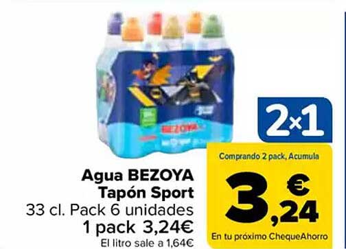 Agua BEZOYA Tapón Sport