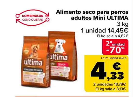 Alimento seco para perros adultos Mini ULTIMA