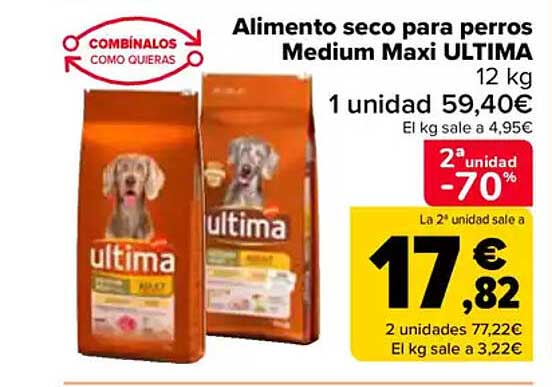 Alimento seco para perros Medium Maxi ULTIMA