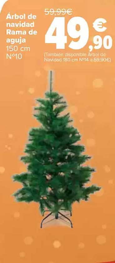 Árbol de navidad Rama de aguja 150 cm N°10