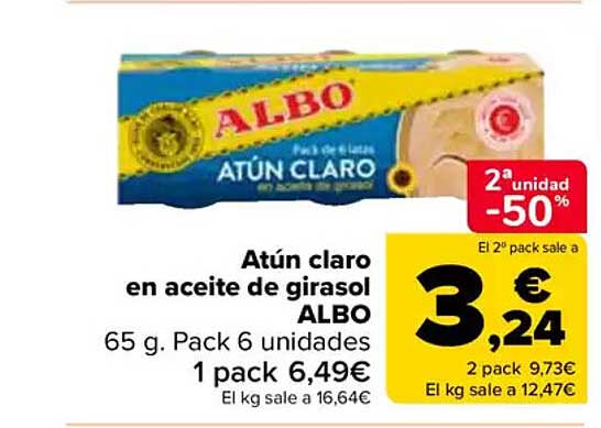 Atún claro en aceite de girasol ALBO