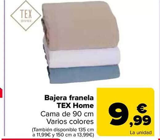 Bajera franela TEX Home Cama de 90 cm Varios colores