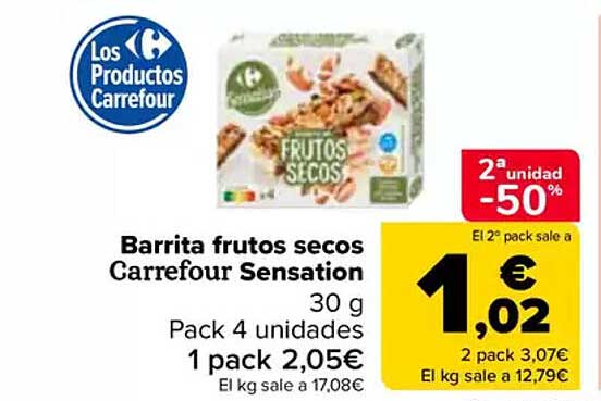 Barrita frutos secos Carrefour Sensation