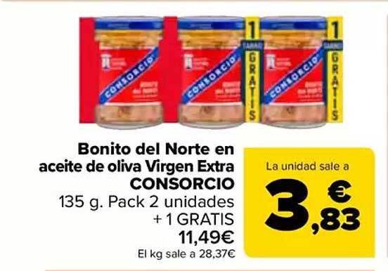 Bonito del Norte en aceite de oliva Virgen Extra CONSORCIO