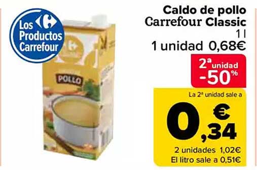 Caldo de pollo Carrefour Classic