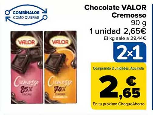 Chocolate VALOR Cremoso