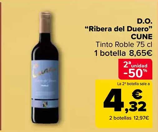 D.O. "Ribera del Duero" CUNE Tinto Roble 75 cl