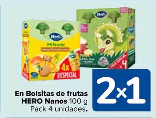 En Bolsitas de frutas HERO Nanos 100 g