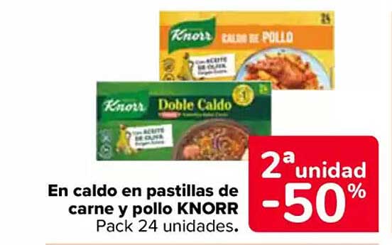 En caldo en pastillas de carne y pollo KNORR