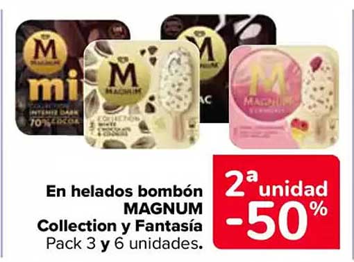 En helados bombón MAGNUM Collection y Fantasía