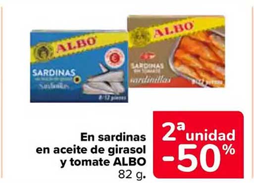 En sardinas en aceite de girasol y tomate ALBO