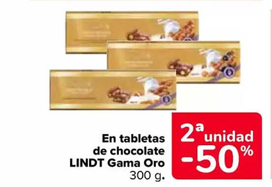 En tabletas de chocolate LINDT Gama Oro