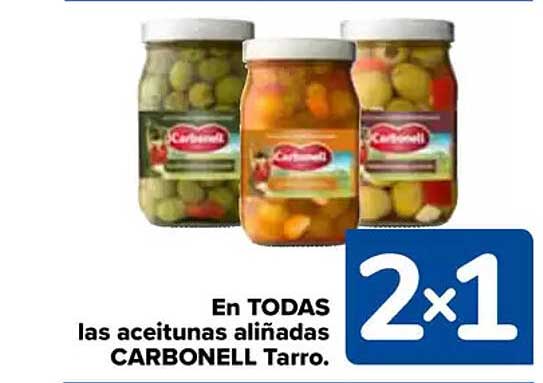 En TODAS las aceitunas aliñadas CARBONELL Tarro.