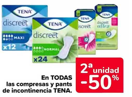 En TODAS las compresas y pants de incontinencia TENA.