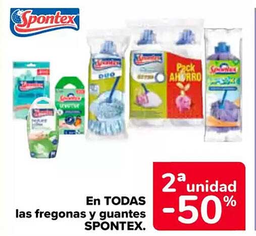 En TODAS las fregonas y guantes SPONTEX.