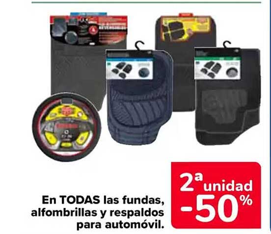 En TODAS las fundas, alfombrillas y respaldos para automóvil.