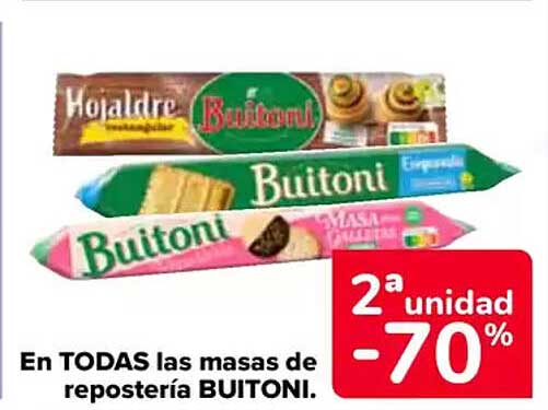 En TODAS las masas de repostería BUITONI.