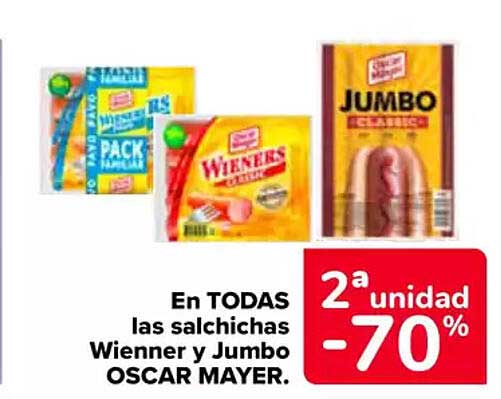 En TODAS las salchichas Wienner y Jumbo OSCAR MAYER.