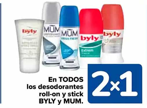 En TODOS los desodorantes roll-on y stick BYLY y MUM.