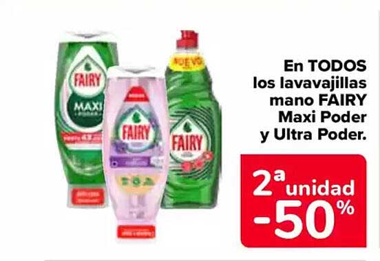 En TODOS los lavavajillas mano FAIRY Maxi Poder y Ultra Poder.