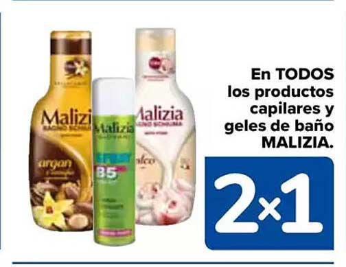 En TODOS los productos capilares y geles de baño MALIZIA.