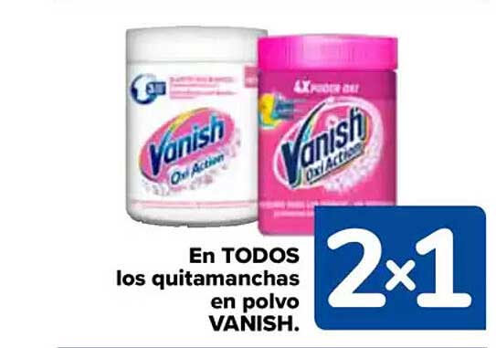 En TODOS los quitamanchas en polvo VANISH.