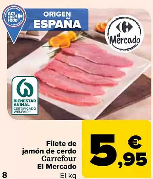 Filete de jamón de cerdo Carrefour El Mercado