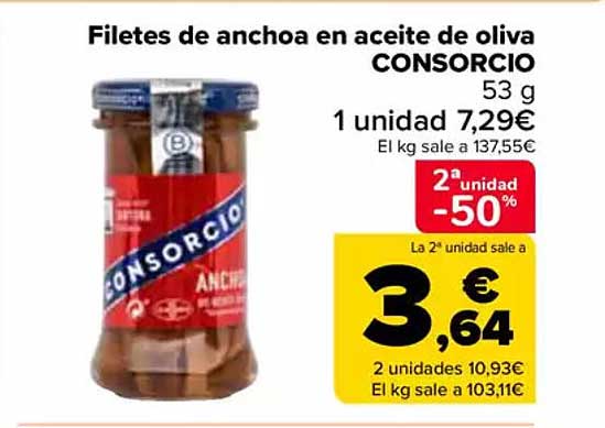 Filetes de anchoa en aceite de oliva CONSORCIO