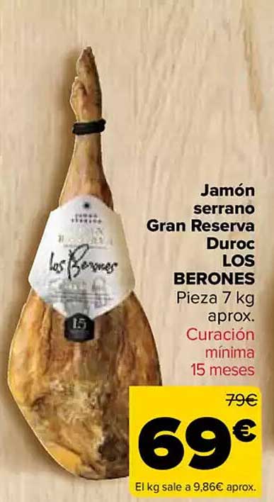 Jamón serrano Gran Reserva Duroc LOS BERONES