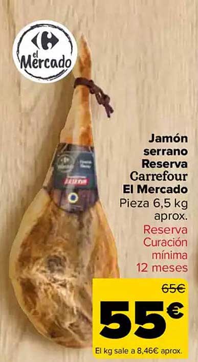 Jamón serrano Reserva Carrefour El Mercado