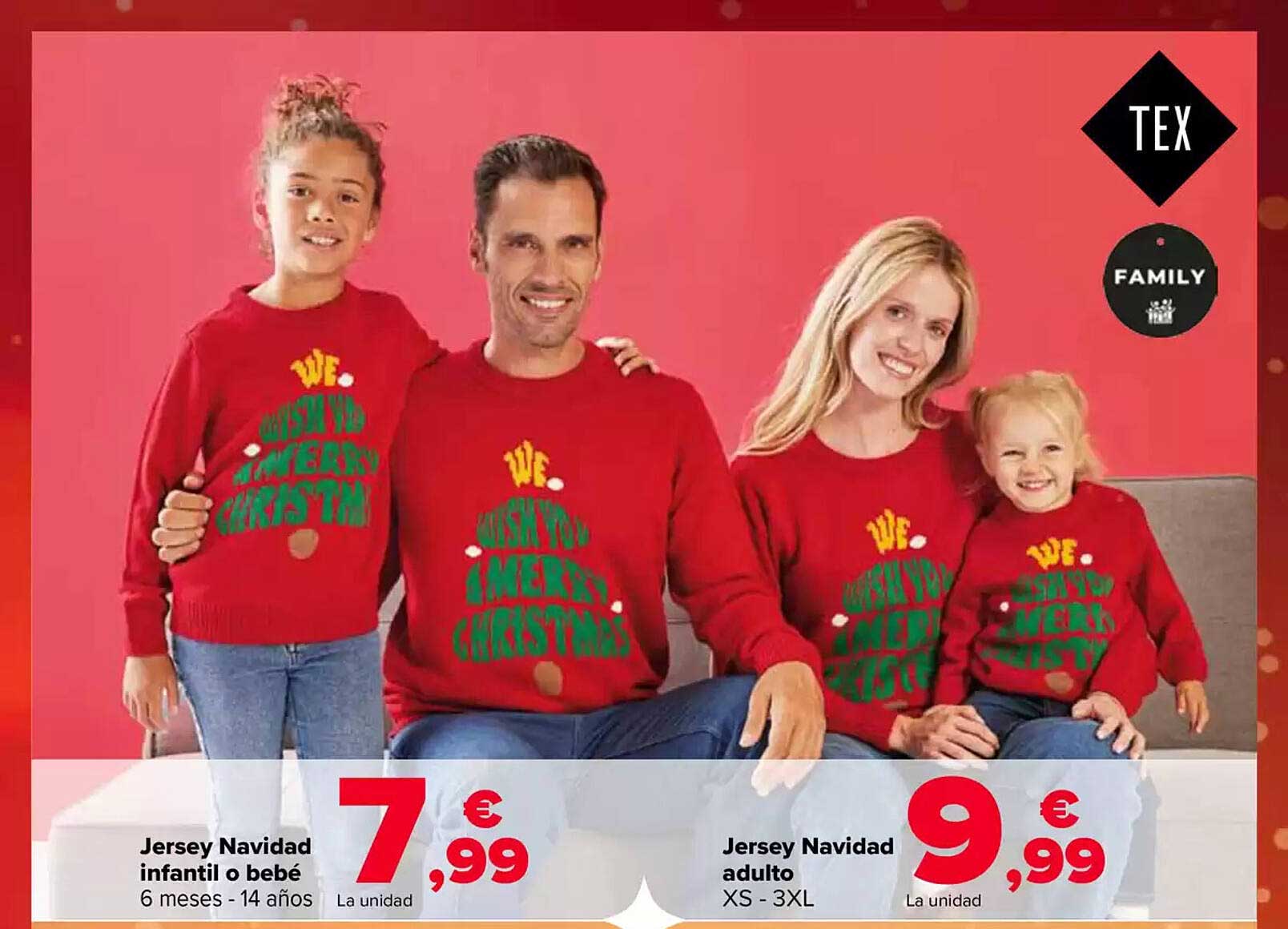 Jersey Navidad infantil o bebé  
Jersey Navidad adulto  