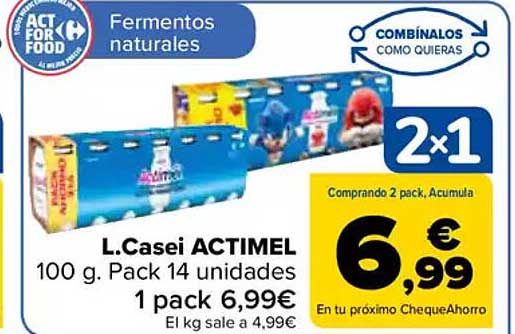 L.Casei ACTIMEL 100 g. Pack 14 unidades