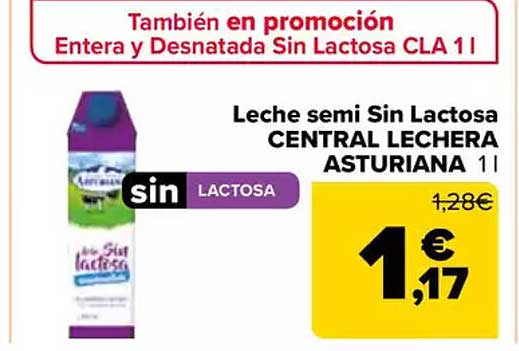 Leche semi Sin Lactosa CENTRAL LECHERA ASTURIANA 1 l