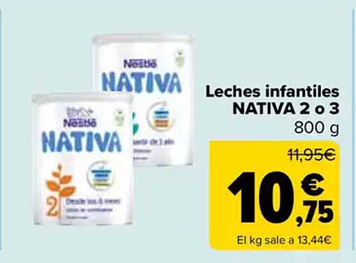 Leches infantiles NATIVA 2 o 3