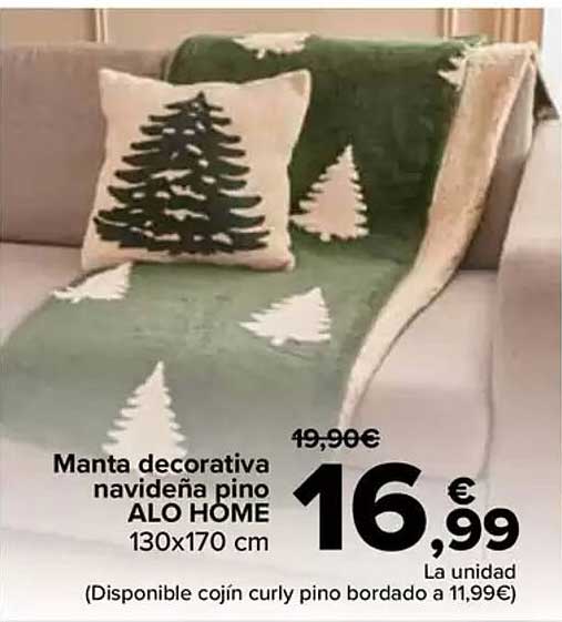 Manta decorativa navideña pino ALO HOME