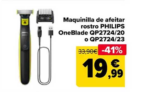 Maquinilla de afeitar rostro PHILIPS OneBlade QP2724/20 o QP2724/23