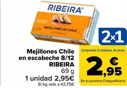 Mejillones Chile en escabeche 8/12 RIBEIRA