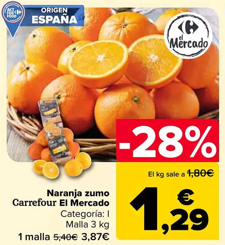 Naranja zumo Carrefour El Mercado