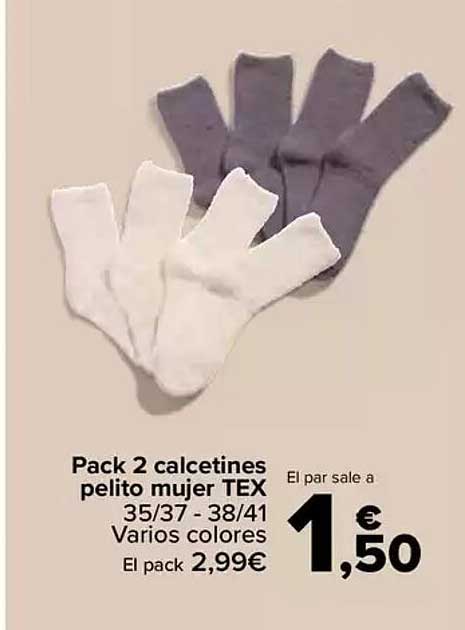 Pack 2 calcetines pelito mujer TEX