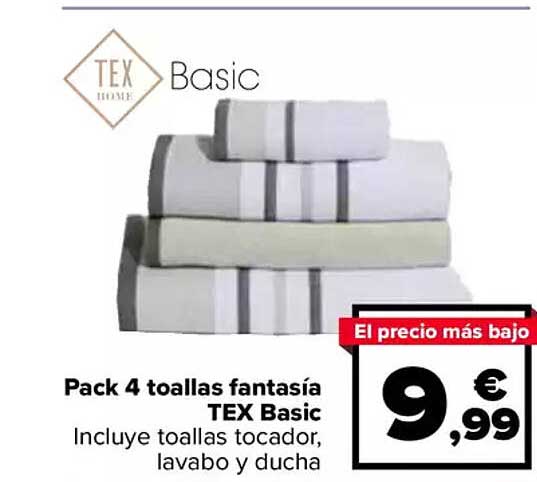 Pack 4 toallas fantasía TEX Basic