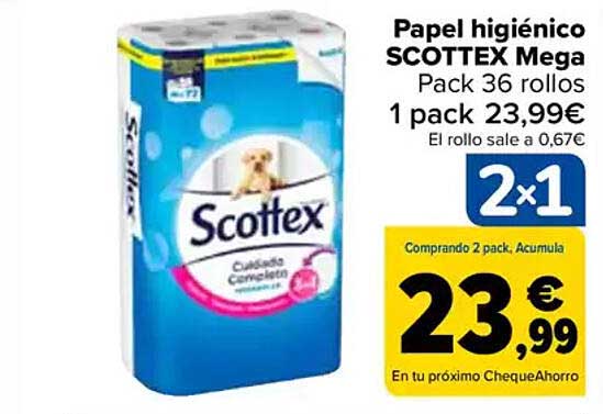 Papeles higiénicos SCOTTEX Mega