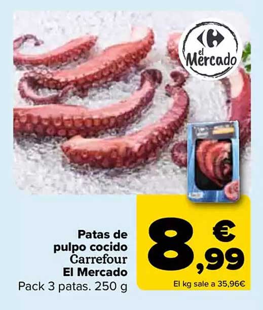 Patas de pulpo cocido Carrefour El Mercado