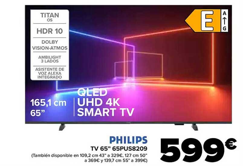 PHILIPS TV 65” 65PUS8209