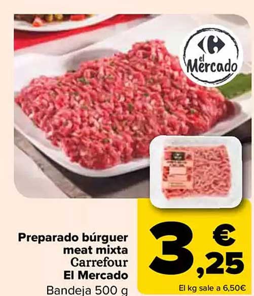 Preparado búrguer meat mixta Carrefour El Mercado