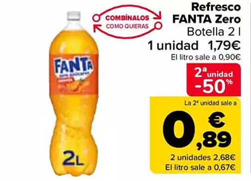 Refresco FANTA Zero Botella 2 l