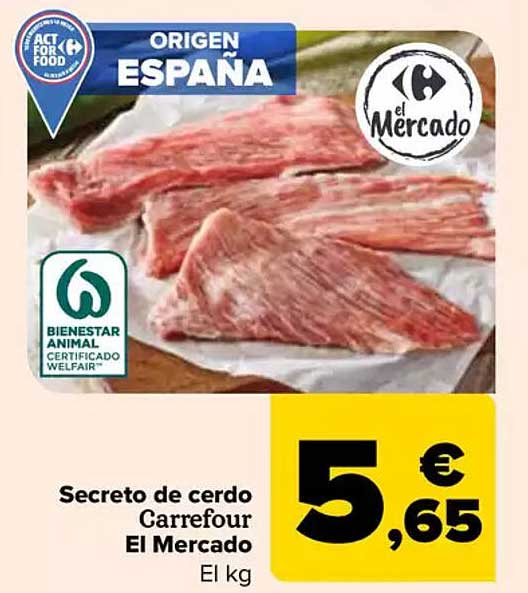 Secreto de cerdo Carrefour El Mercado