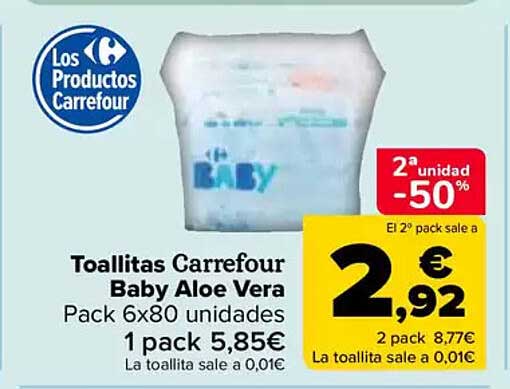 Toallitas Carrefour Baby Aloe Vera